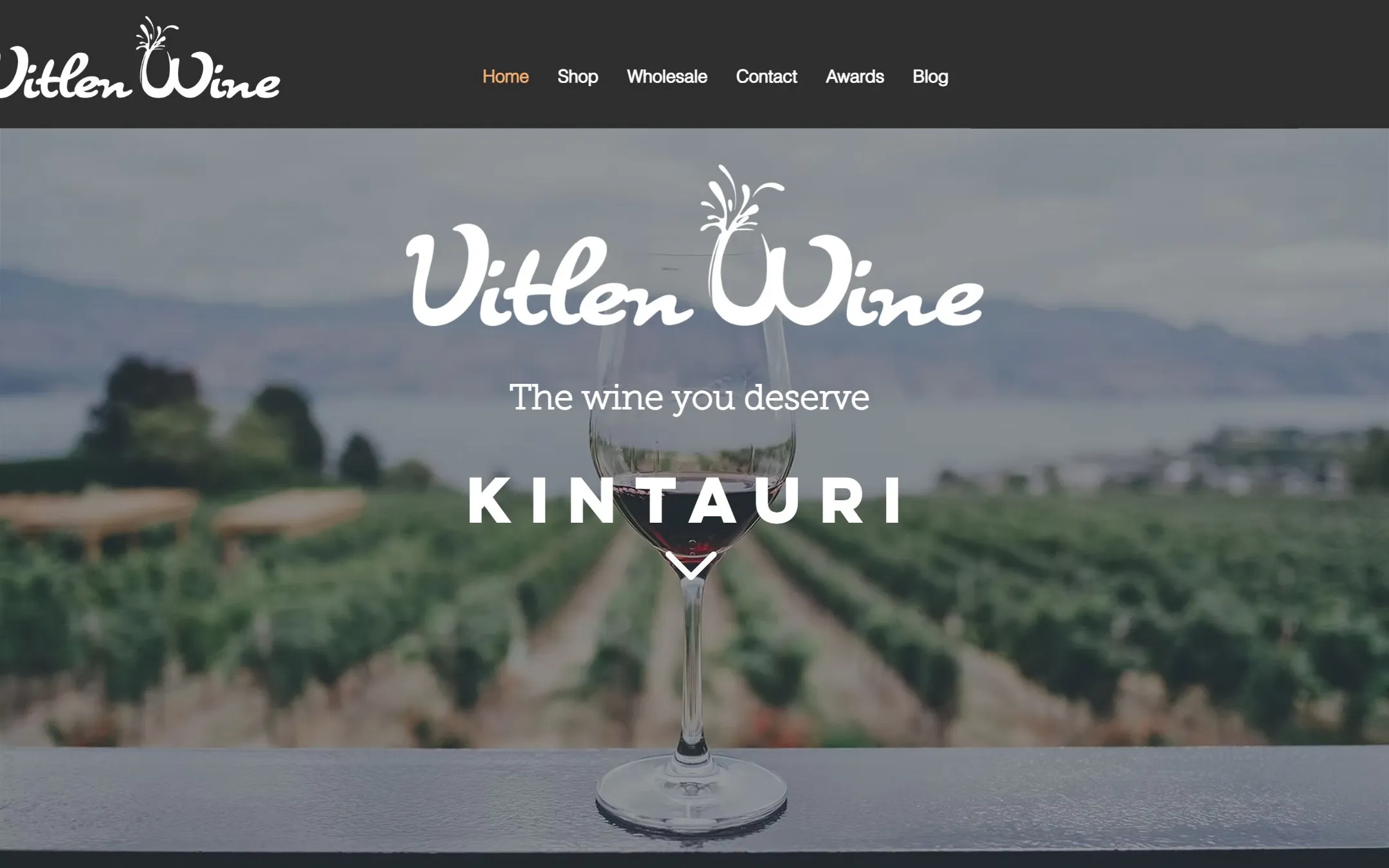 Homepage of the Vitlenwine website